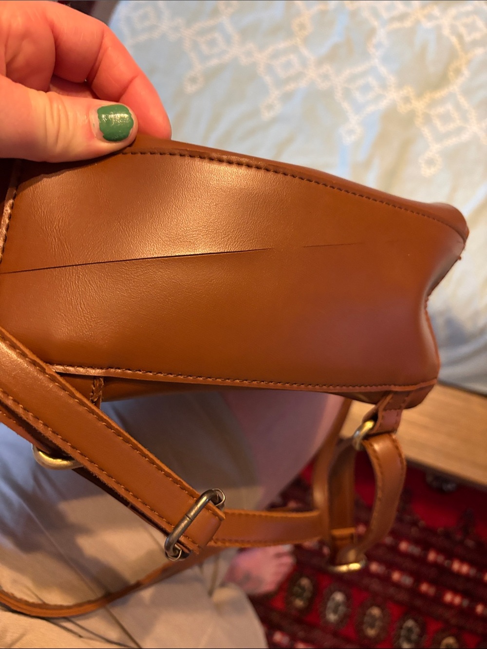 Faux leather mini backpack - Picture 6 of 8